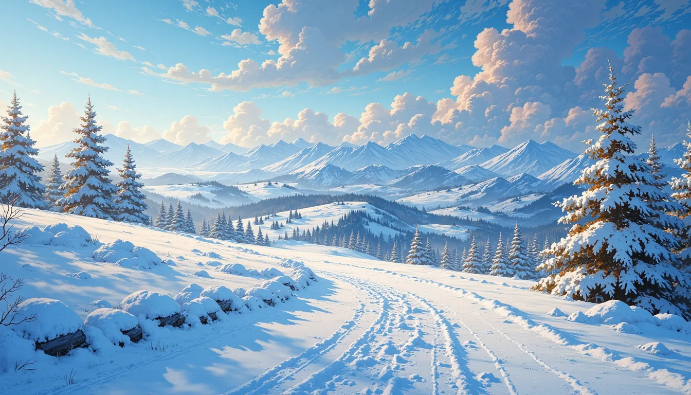 Schneeball rollt Hügel herunter, wird größer